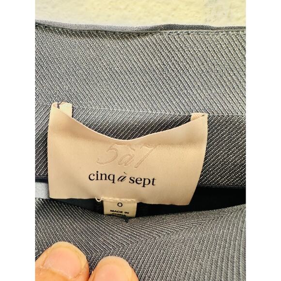 NWT CINQ Á SEPT Slate Blue Beaded Embellished Split Seam Kayden Pant Size 0 - Picture 8 of 12